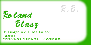 roland blasz business card